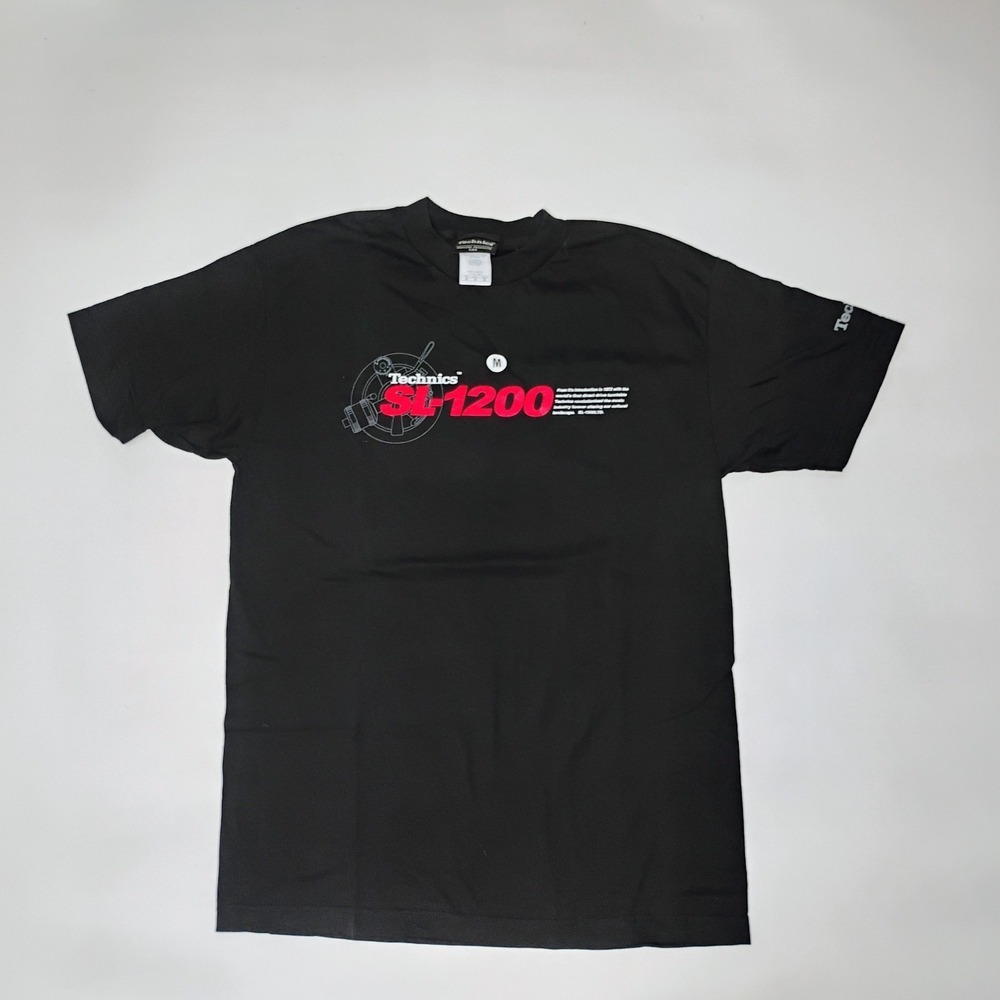 Technics Men's Black T-Shirt Size M Short Sleeve Vintage 1990's SL1200 Turntable